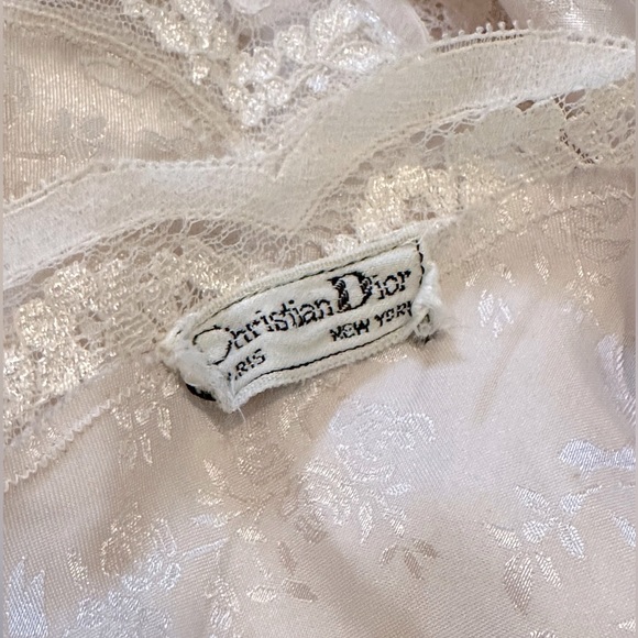 Christian Dior Vintage Lace Trim Embellished Lingerie Camisole Top - Picture 3 of 11